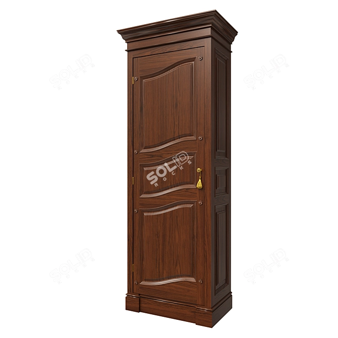 Solid Wood Wardrobe | Classic Design 3D model image 2