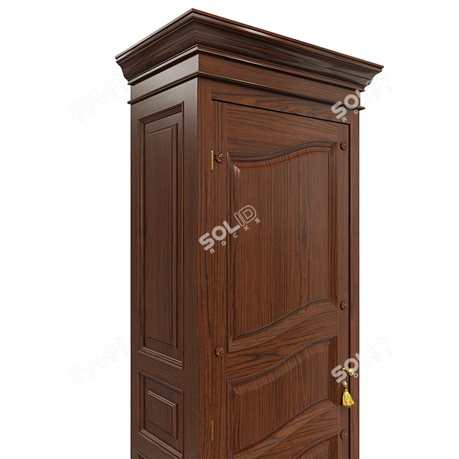 Solid Wood Wardrobe | Classic Design 3D model image 4