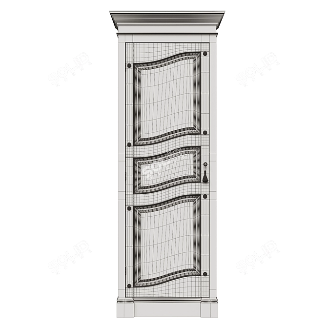 Solid Wood Wardrobe | Classic Design 3D model image 5