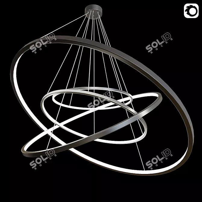 Elegant Circle Chandelier 3D model image 1