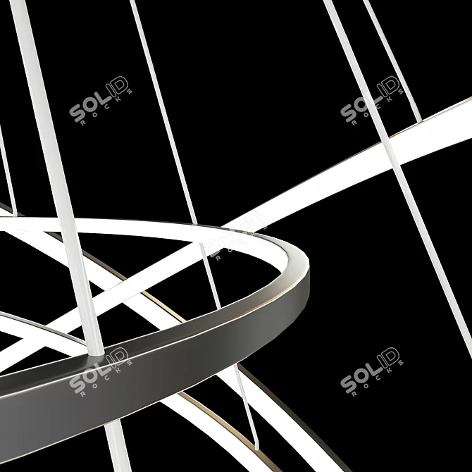 Elegant Circle Chandelier 3D model image 3