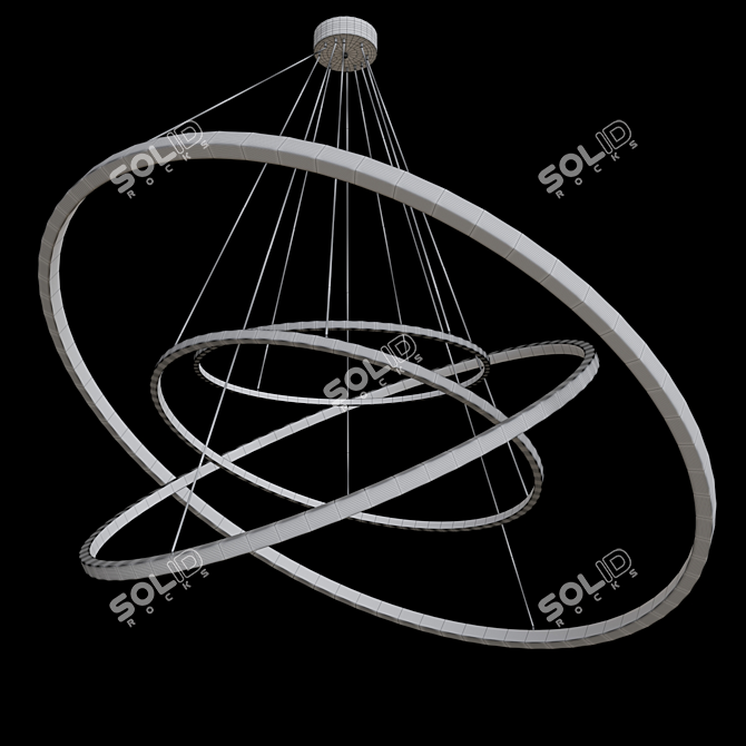 Elegant Circle Chandelier 3D model image 4