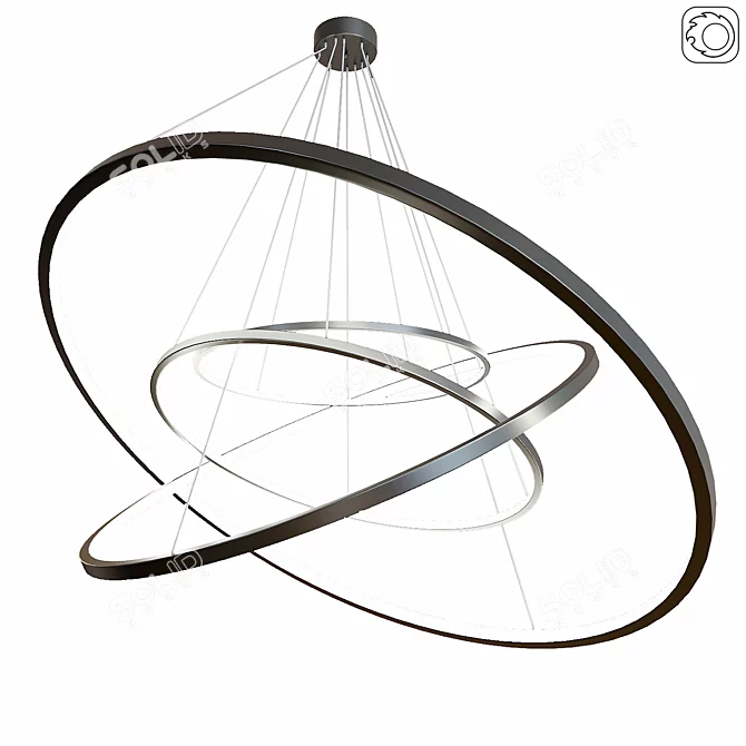 Elegant Circle Chandelier 3D model image 5