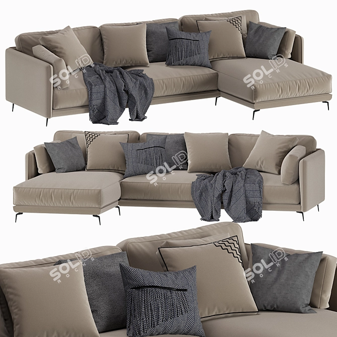 Modern Italian Ditre Krisby Chaise 3D model image 1