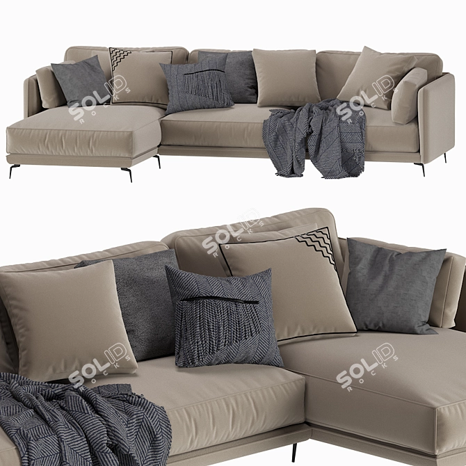 Modern Italian Ditre Krisby Chaise 3D model image 4