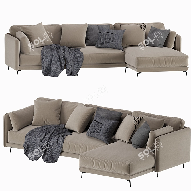 Modern Italian Ditre Krisby Chaise 3D model image 6