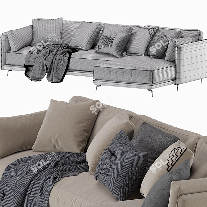 Modern Italian Ditre Krisby Chaise 3D model image 7