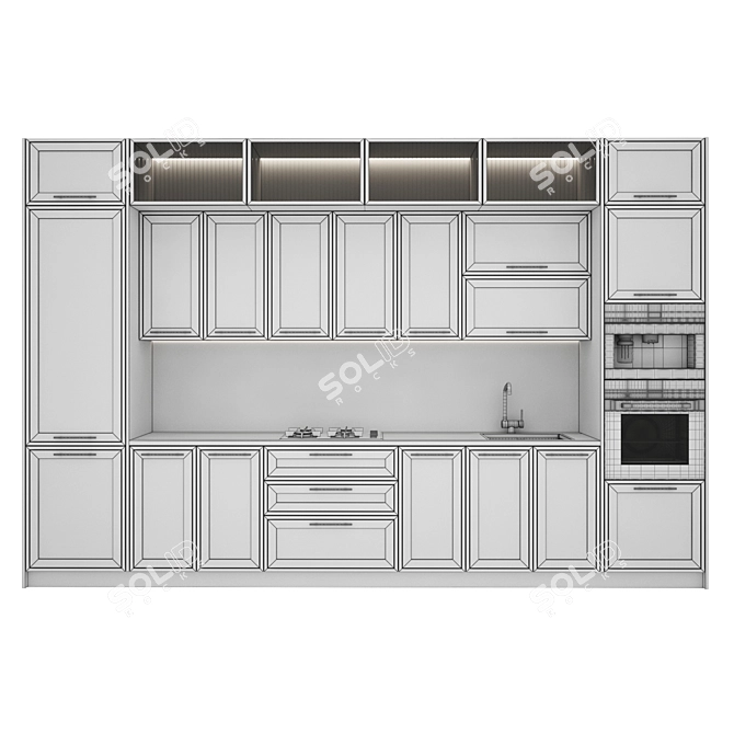Sleek Kitchen Combo Set 3D model image 5