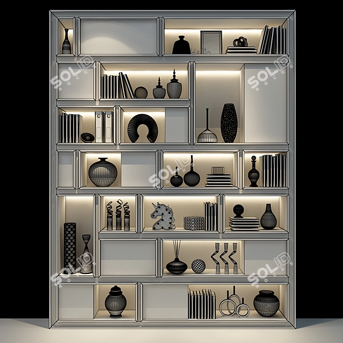 Modern Solid Wood Cabinet 3D model image 2