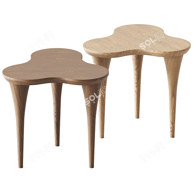 Elegant Trifoglio Side Table 3D model image 1