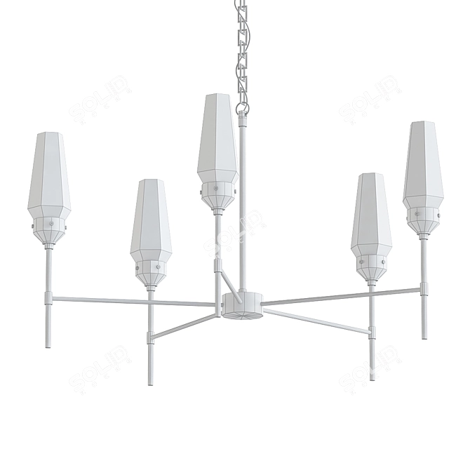 Elegant Luma 5 Arm Chandelier 3D model image 2