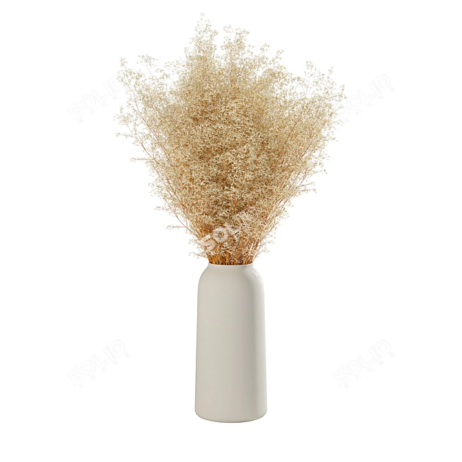 Botanical Delight: Dry Flower Vase 3D model image 1