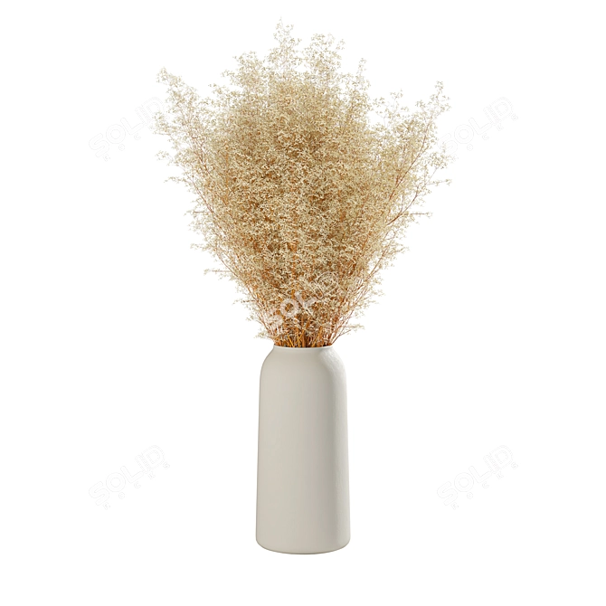 Botanical Delight: Dry Flower Vase 3D model image 2