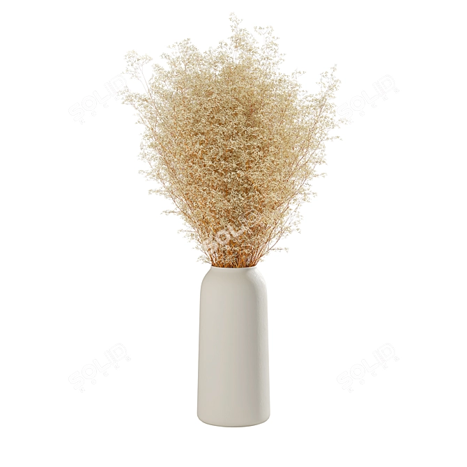 Botanical Delight: Dry Flower Vase 3D model image 3