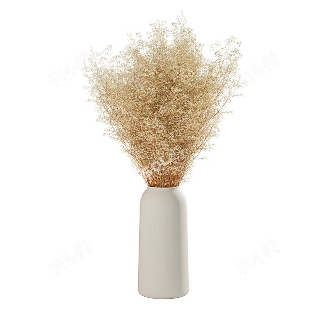 Botanical Delight: Dry Flower Vase 3D model image 5