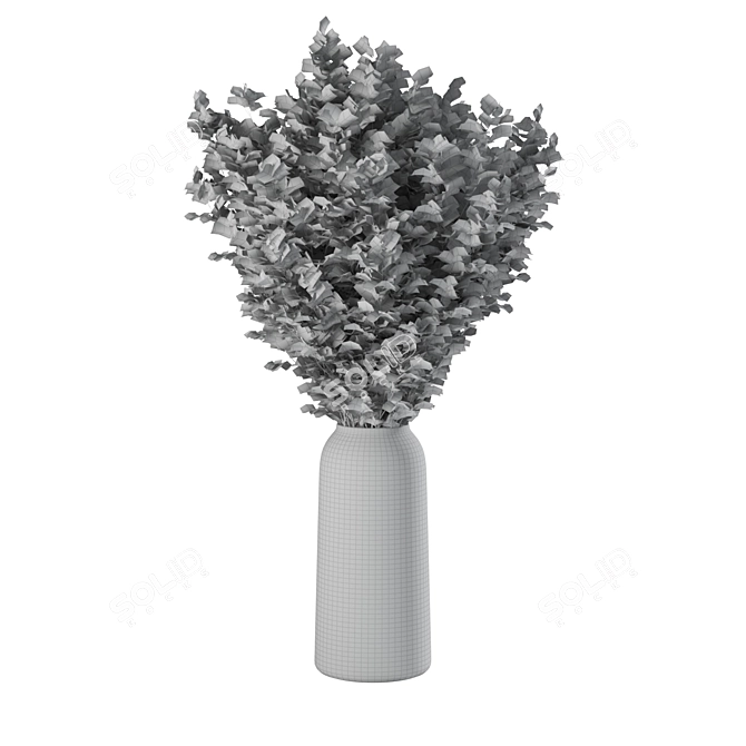 Botanical Delight: Dry Flower Vase 3D model image 7