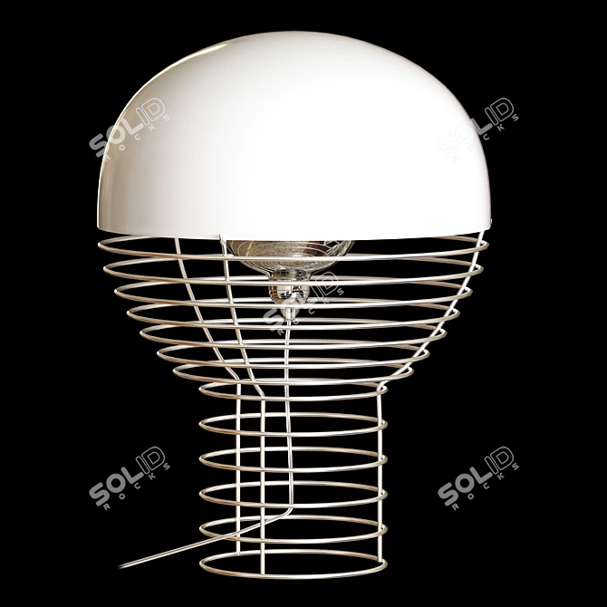 Wire Table Lamp: Sleek & Modern 3D model image 1