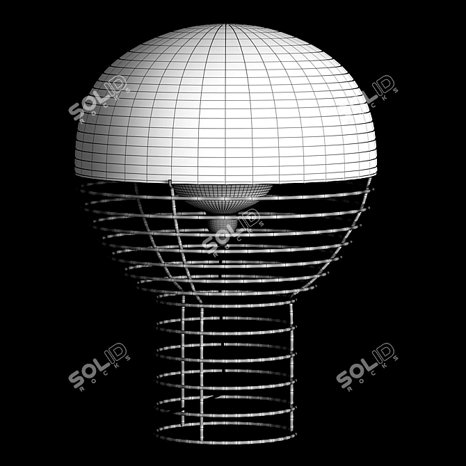 Wire Table Lamp: Sleek & Modern 3D model image 3