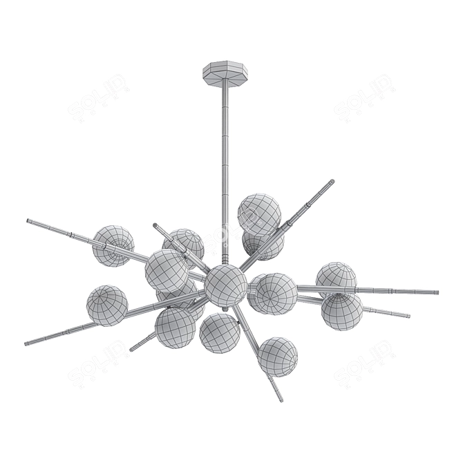 Luxury Glass Ball Chandelier 3D model image 2