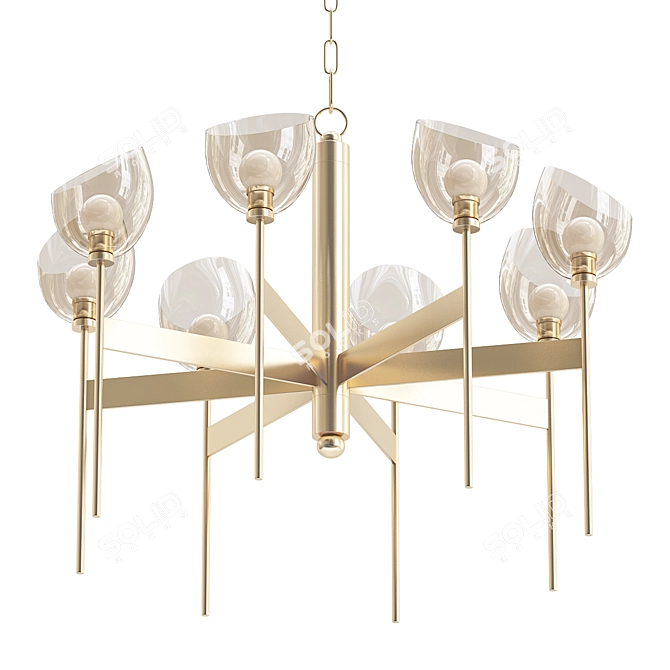 Elegant Salem 6-Light Chandelier 3D model image 1