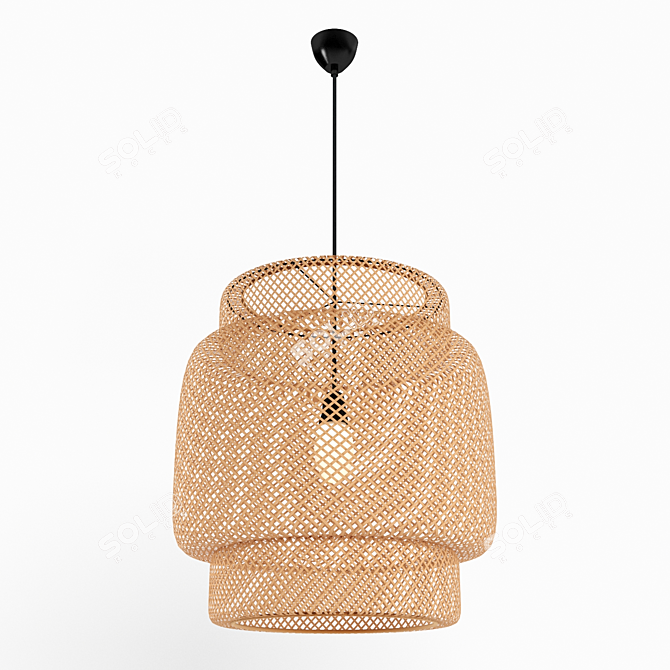 Bamboo Woven Pendant Lamp 3D model image 1