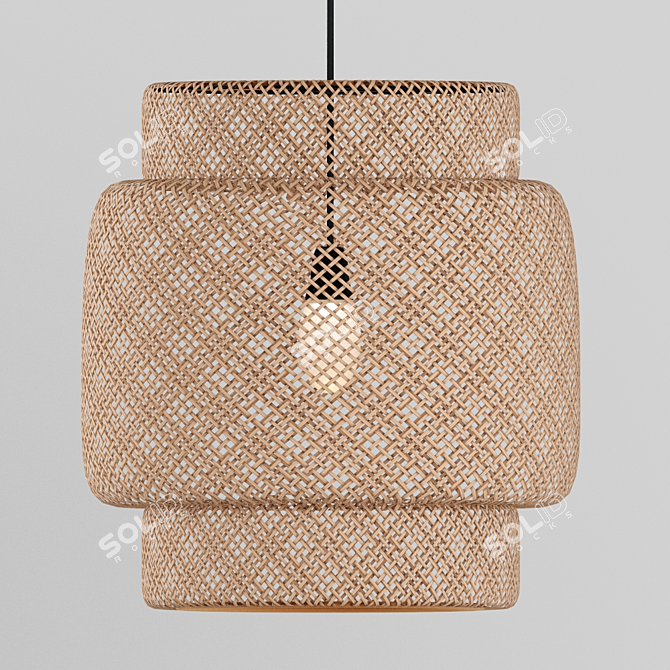 Bamboo Woven Pendant Lamp 3D model image 4