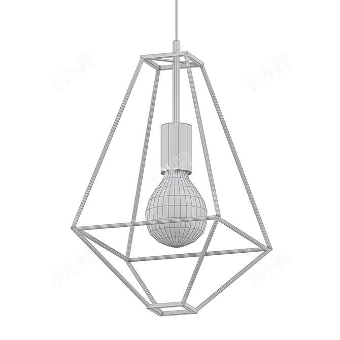 Black Pendant Lamp Frame 3D model image 2