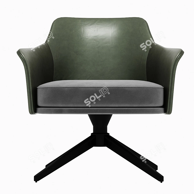 Mertle Armchair: Sleek Metal and Luxurious Upholstery 3D model image 3