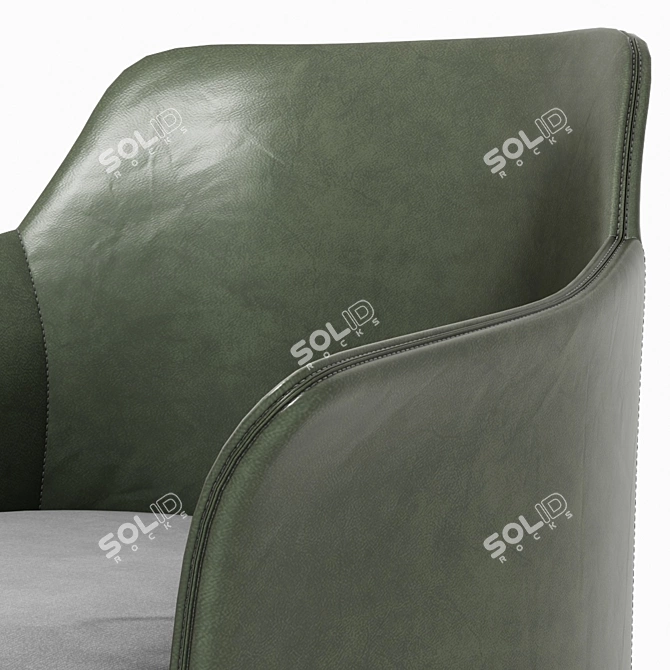 Mertle Armchair: Sleek Metal and Luxurious Upholstery 3D model image 4