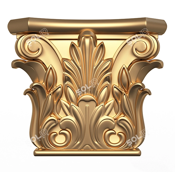 Vintage Ionic Capital Sculpture 3D model image 1