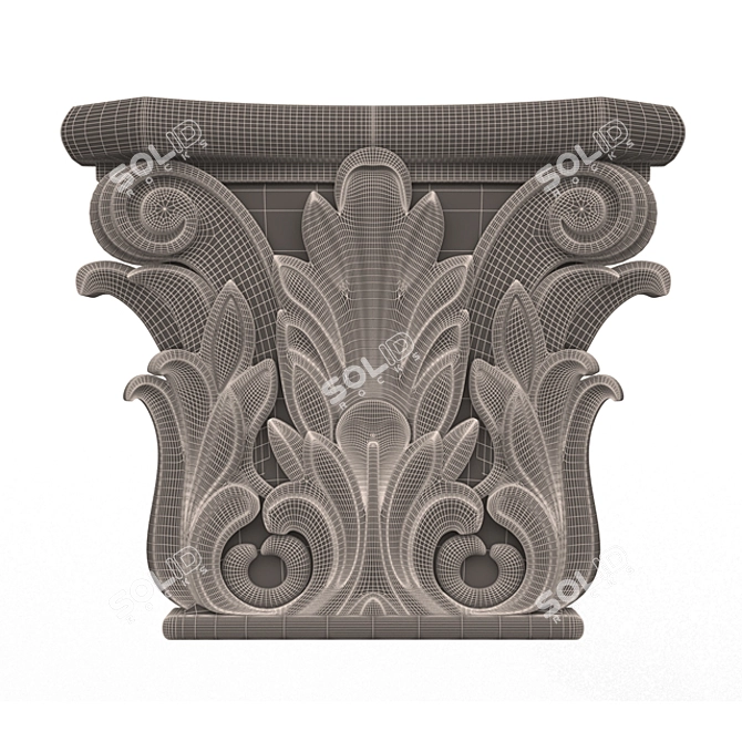 Vintage Ionic Capital Sculpture 3D model image 4