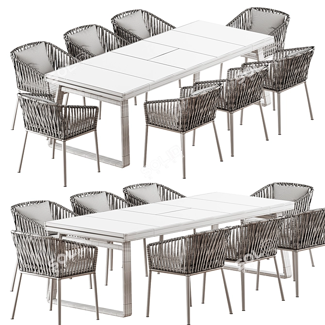 Bitta Extendable Dining Table 3D model image 6