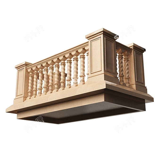 Balcony 01: Modern Outdoor Perspective 3D model image 1