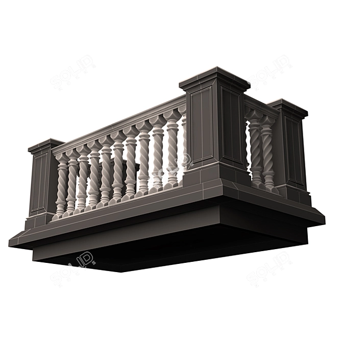 Balcony 01: Modern Outdoor Perspective 3D model image 6