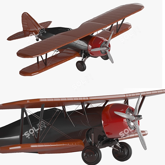 Vintage Grumman F2F 3D Model 3D model image 3