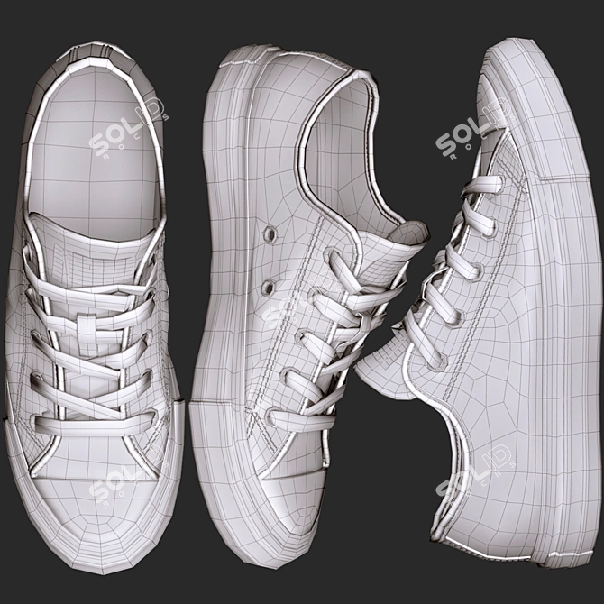 Fashionable Converse Street Shoes 3D model image 3