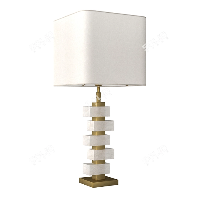 Elegant Amber Table Lamp 3D model image 1