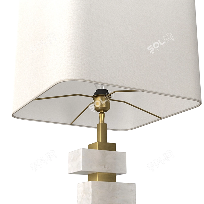 Elegant Amber Table Lamp 3D model image 2