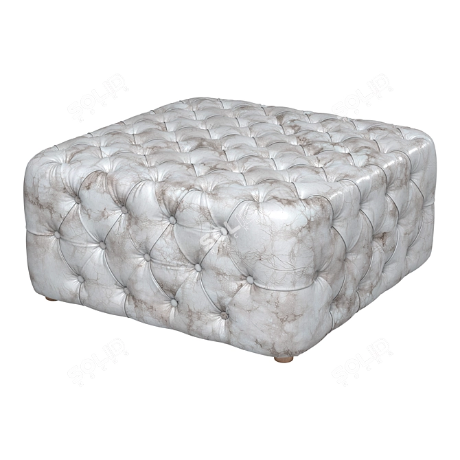 Elegant Leather Ottoman 3D model image 1