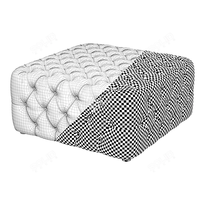 Elegant Leather Ottoman 3D model image 2