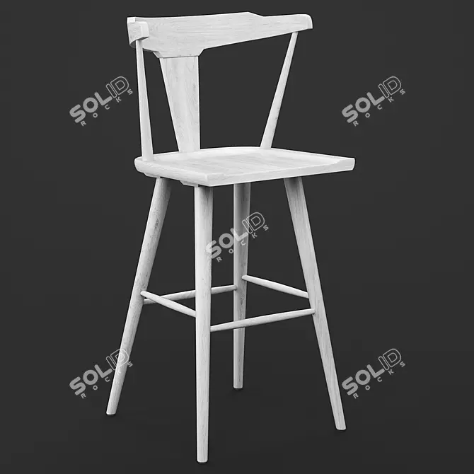 Elegant Ruthie Bar Stool 3D model image 1