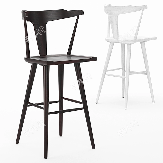 Elegant Ruthie Bar Stool 3D model image 2