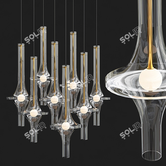 Wonder Penta: Stylish Suspended Lamp 3D model image 1