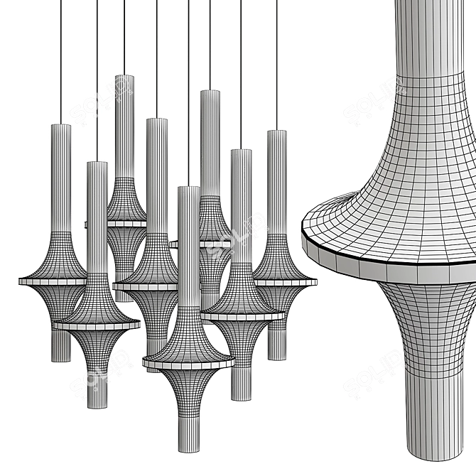 Wonder Penta: Stylish Suspended Lamp 3D model image 2