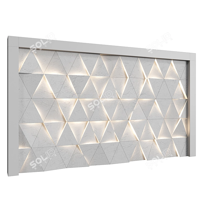 Illuminated Stone Wall Panel 3D model image 2