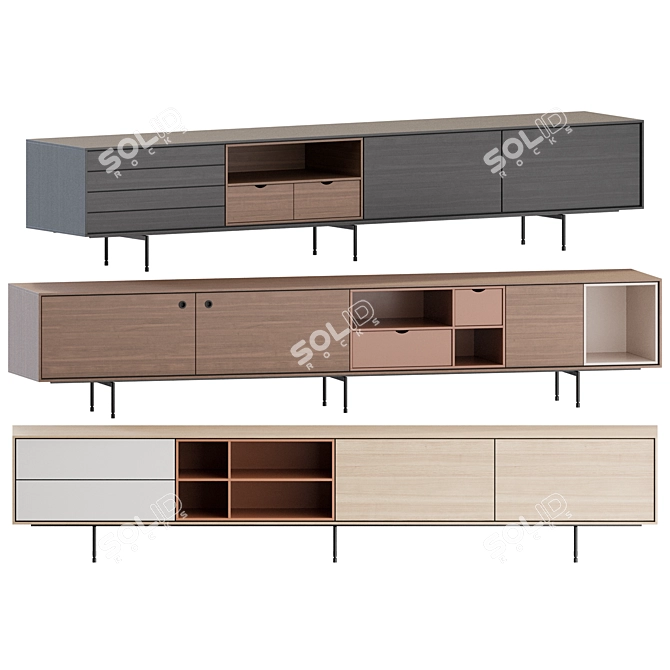 Modern Aura TV Stand by Treku 3D model image 4