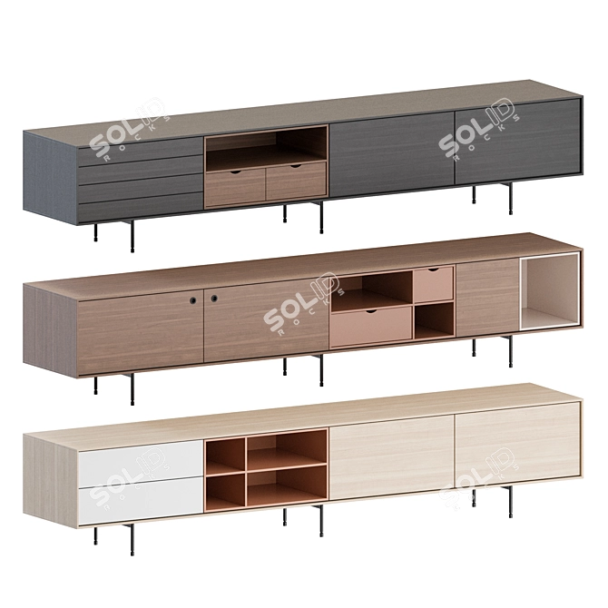Modern Aura TV Stand by Treku 3D model image 6