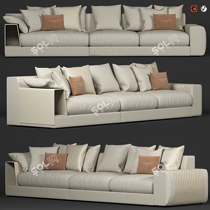 Luxurious Bentley Stowe Sofa 3D model image 1