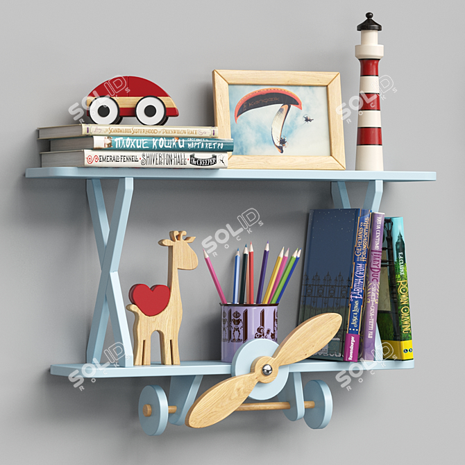 Kid's Shelf with Contents | 570x345x150mm 3D model image 2