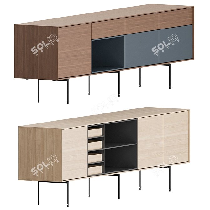 Elegant Aura Sideboard: Modern Design 3D model image 6